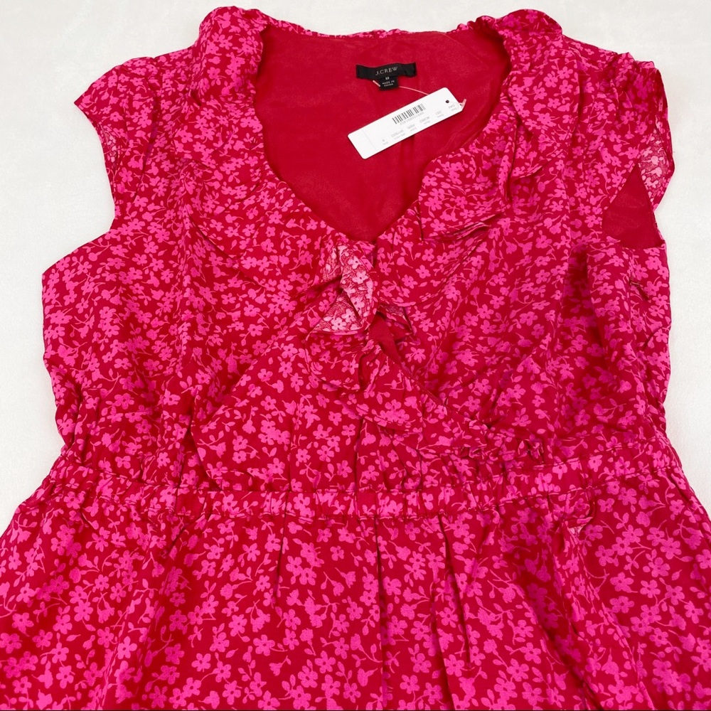 J Crew V-neck ruffle dress in tossed bouquet‎ print - Picture 5 of 12